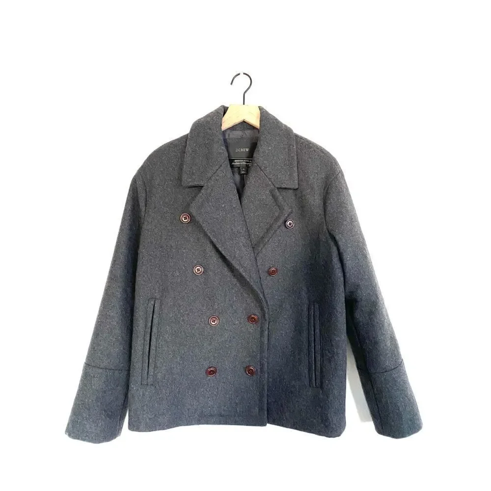 J.Crew Majesty peacoat size US4 dark gray - Picture 3 of 9